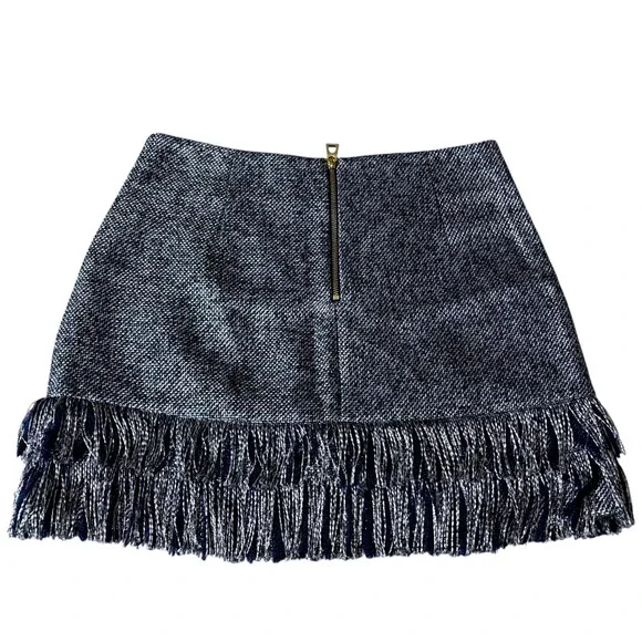 STS Sail to Sable Wool Blend Fringed Tweed Skirt sz 8 - Picture 3 of 7